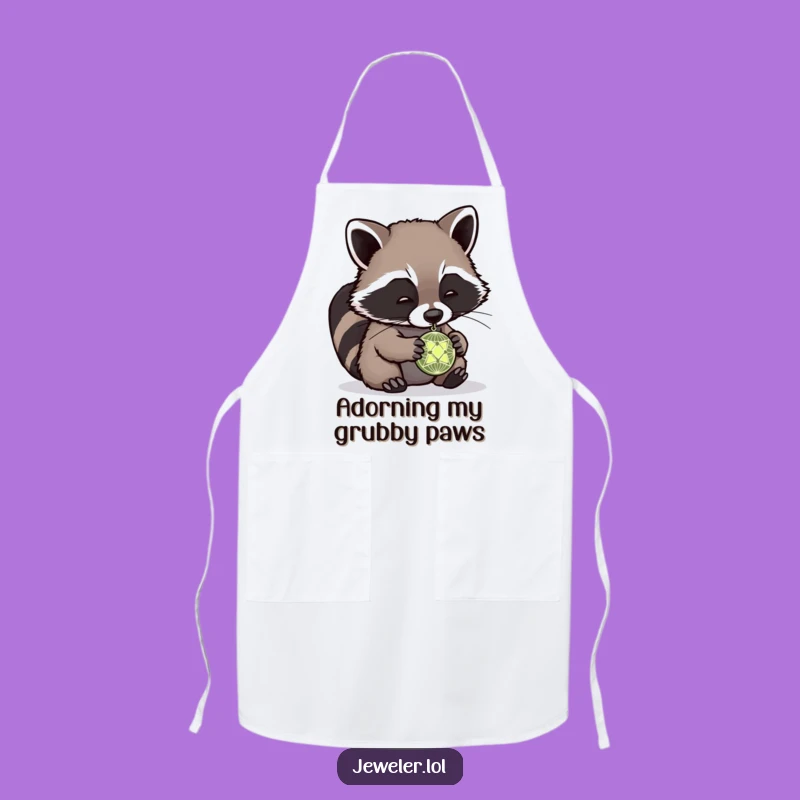 Funny Raccoon Pendant Chef Apron - Humorous Kitchen Wear for Detail-Oriented Cooks