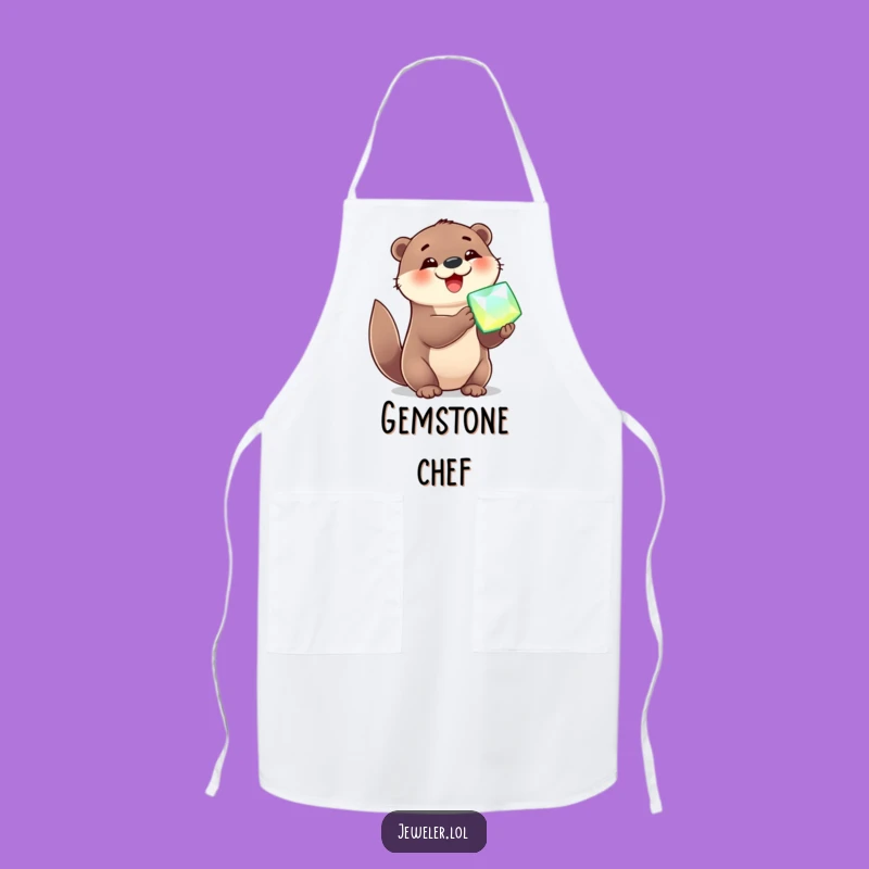 Funny Otter Gem Apron - Chef's Hilarious Kitchen Gift for Gem Lovers