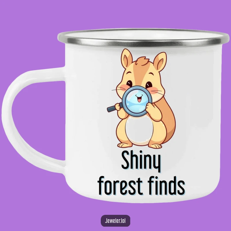 Funny Squirrel Ring Hunter Enamel Mug - Durable & Humorous Campfire Companion