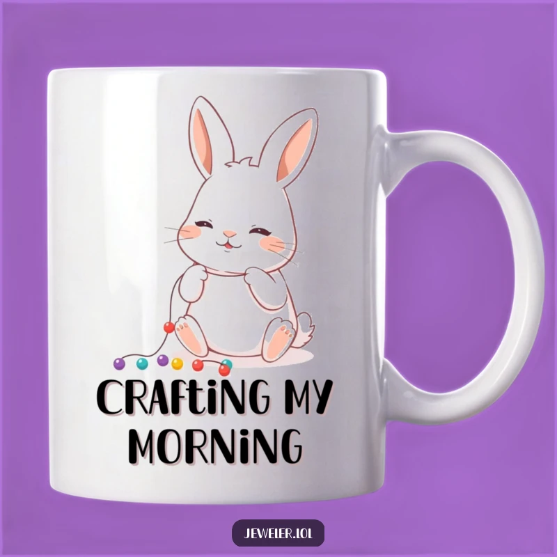 Funny Rabbit Bead Artist Mug - Whimsical Crafter's Perfect Gift