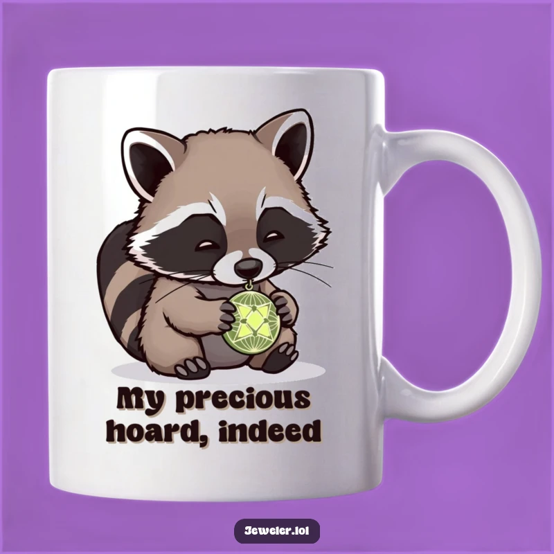 Funny Raccoon Pendant Detective Mug - Hilarious Animal Gift for Jewelry Lovers