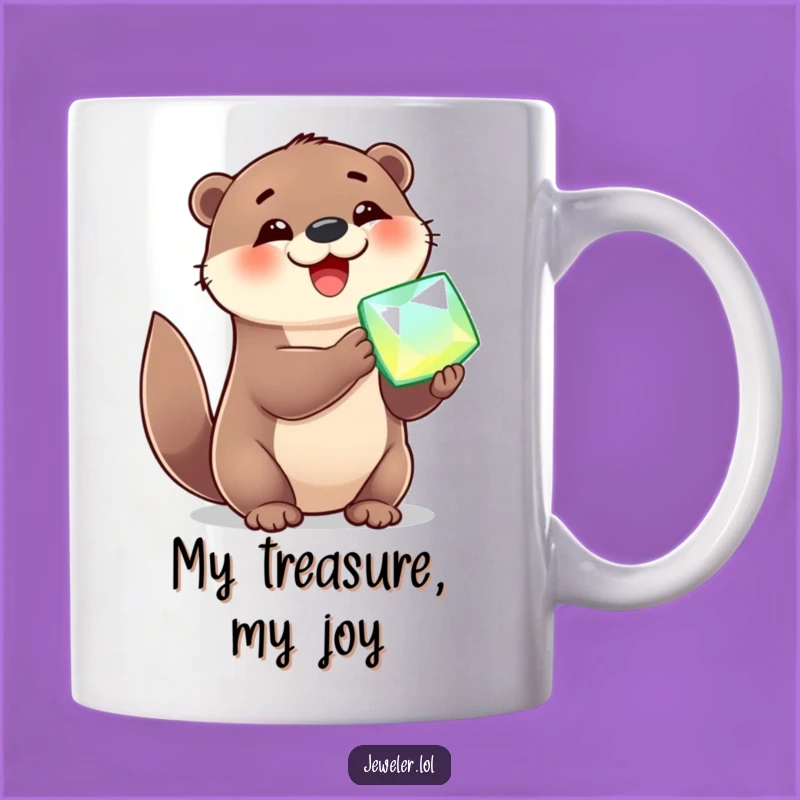 Funny Otter Gem Gift Mug - Cheerful Gemstone Lover Present