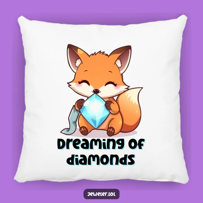 Funny Fox Gem Shine Pillow - Comfy & Hilarious Decor!