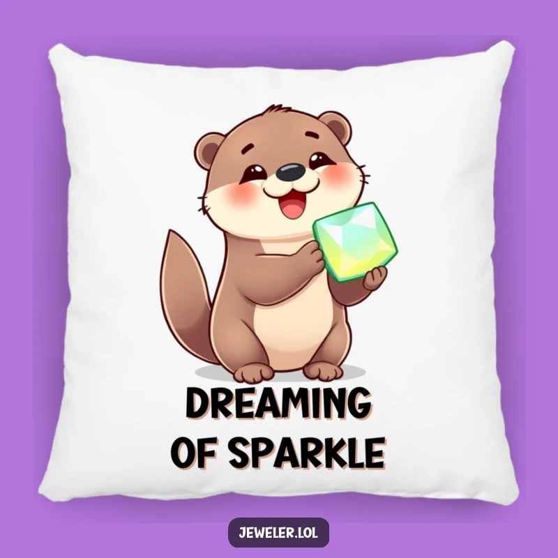 Comfy Funny Otter Gem Pillow - Soft, Hilarious Gift for Cozy Spaces