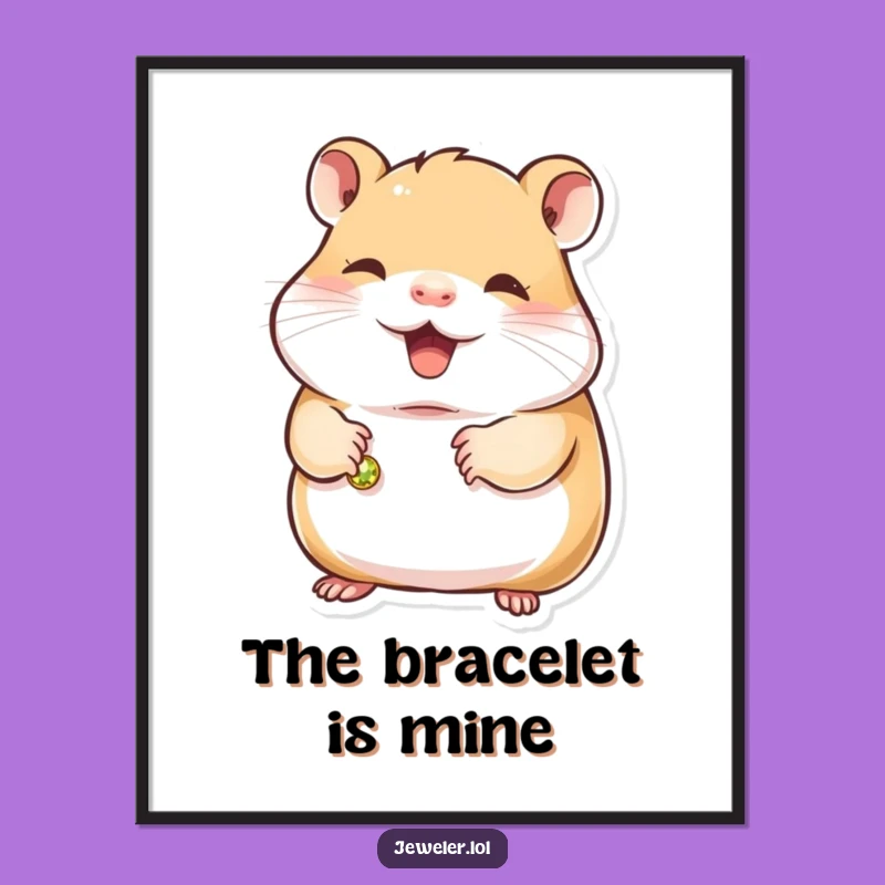 Funny Hamster Bracelet Digital Art - Whimsical Decor & Instant Humorous Gift