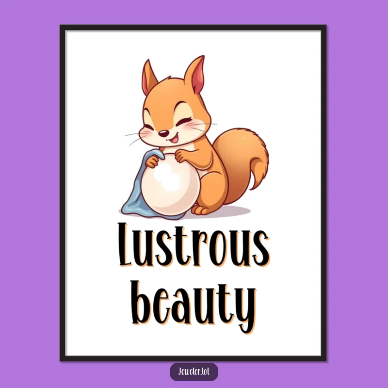 Funny Squirrel Pearl Digital Art - Instant Elegant Decor, Perfect Gift