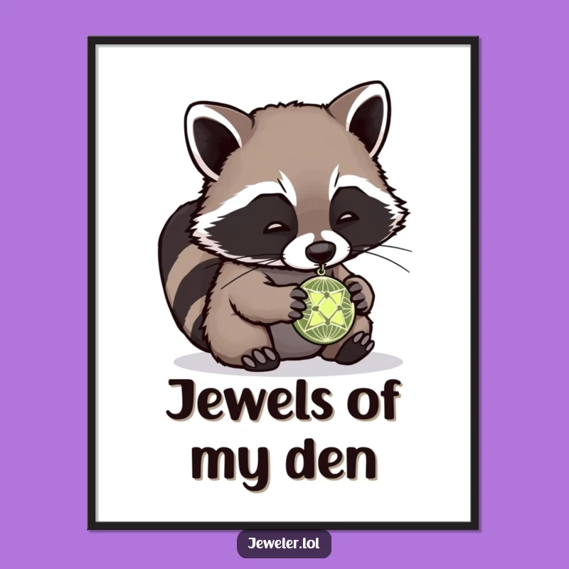 Funny Raccoon Pendant Digital Art - Whimsical Wall Decor & Instant Humorous Gift