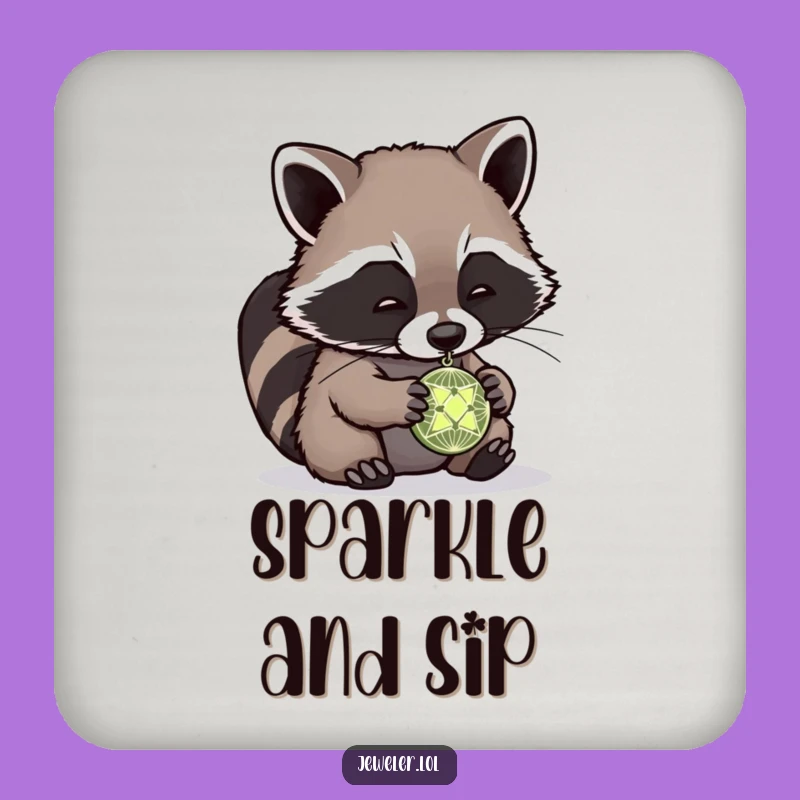 Funny Raccoon Pendant Coaster Set - Protect Furniture with Humorous Animal Art