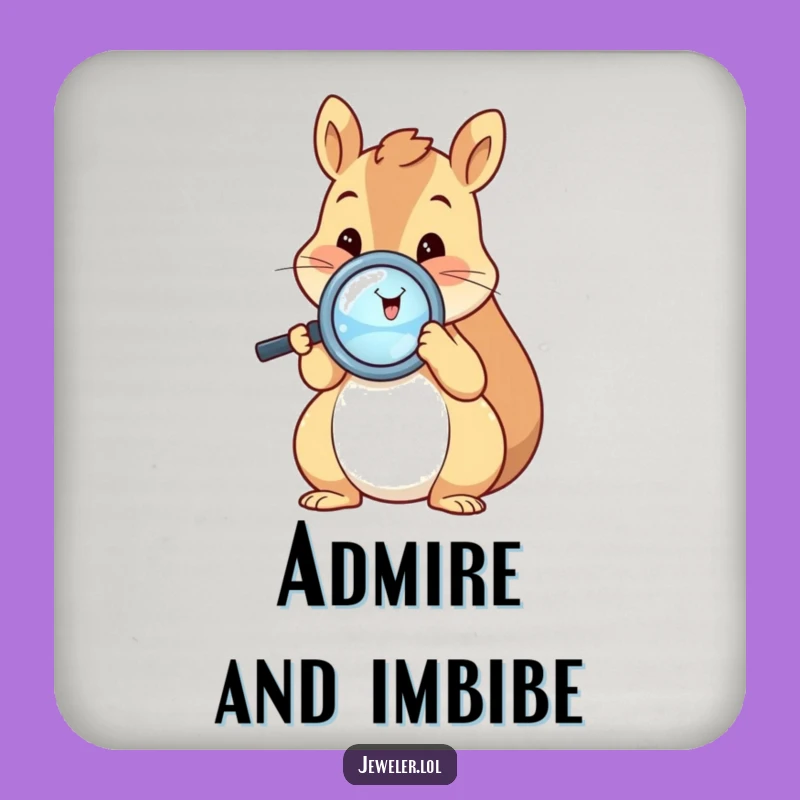 Funny Squirrel Ring Magnifier Coaster Set - Protect Surfaces with Humorous Art