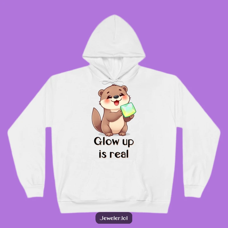Cozy Funny Otter Gem Hoodie - Warm & Hilarious Gift for Joyful Souls