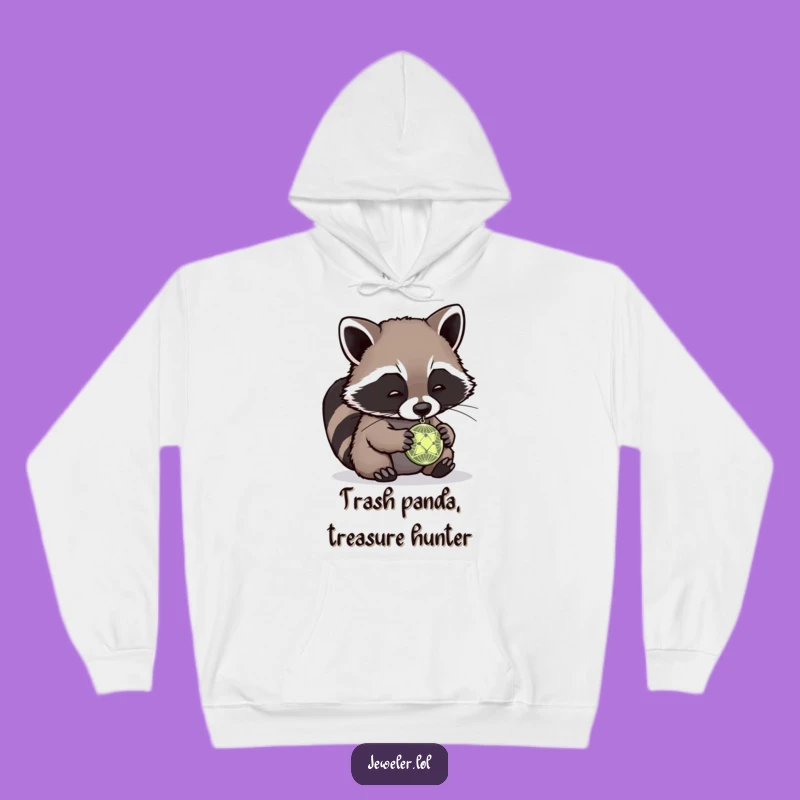 Cozy Funny Raccoon Pendant Hoodie - Warm & Humorous Gift for Detail Enthusiasts