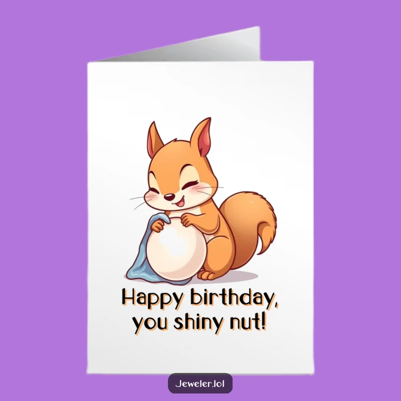 Free Printable Squirrel Pearl Birthday Card: Fun Downloadable Gift for a Shiny Celebration