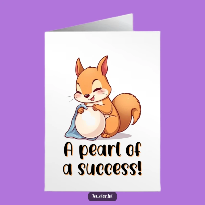 Free Printable Squirrel Pearl Congrats Card: Gleaming Downloadable Gift for Success