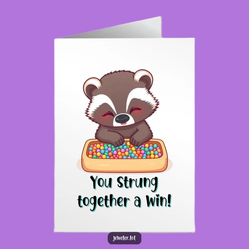 Congrats Badger Card Free Printable: Amusing Animal DIY Downloadable for Successes