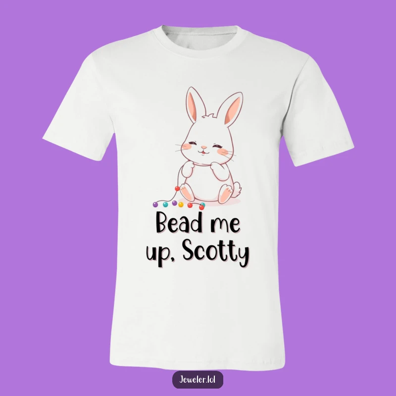 Funny Rabbit Bead Crafter T-Shirt - Whimsical Hobbyist's Gift