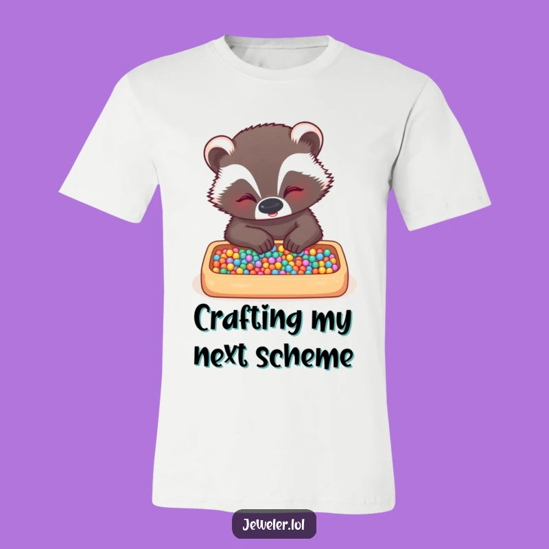 Funny Badger Bead Arranger T-Shirt - Humorous Tee for Crafty Individuals