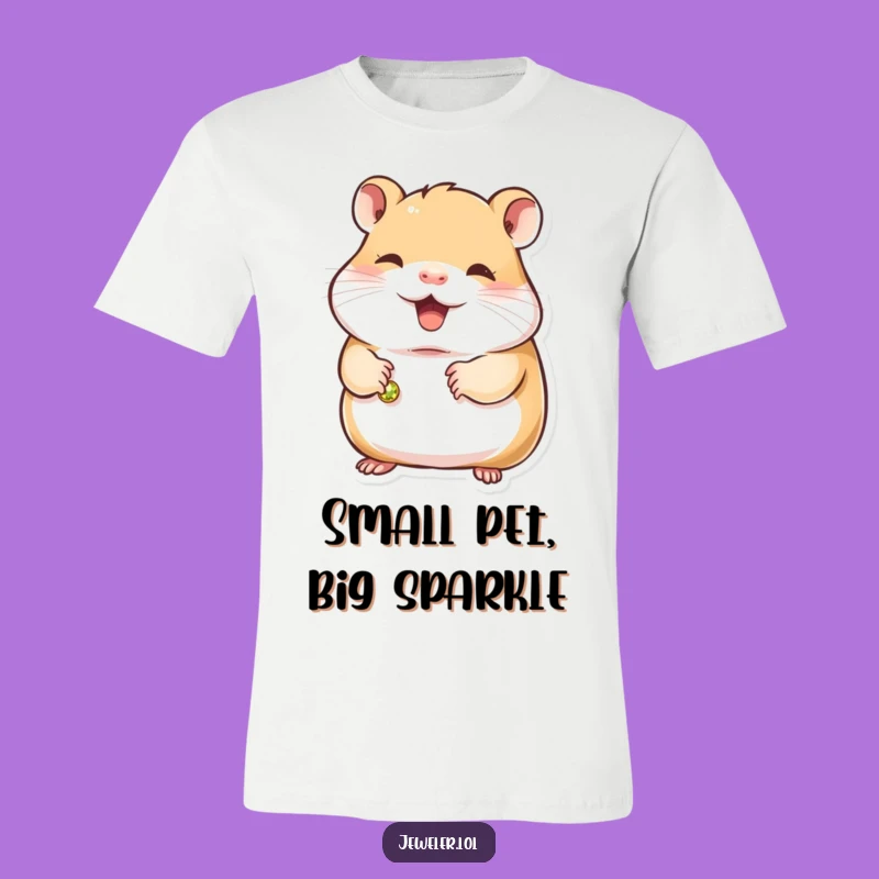 Funny Hamster Bracelet Adorer T-Shirt - Humorous Tee for Sparkle Enthusiasts