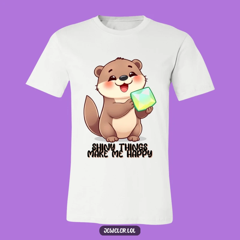 Funny Otter Gem Delight T-Shirt - A Hilarious Gift for Shiny Lovers
