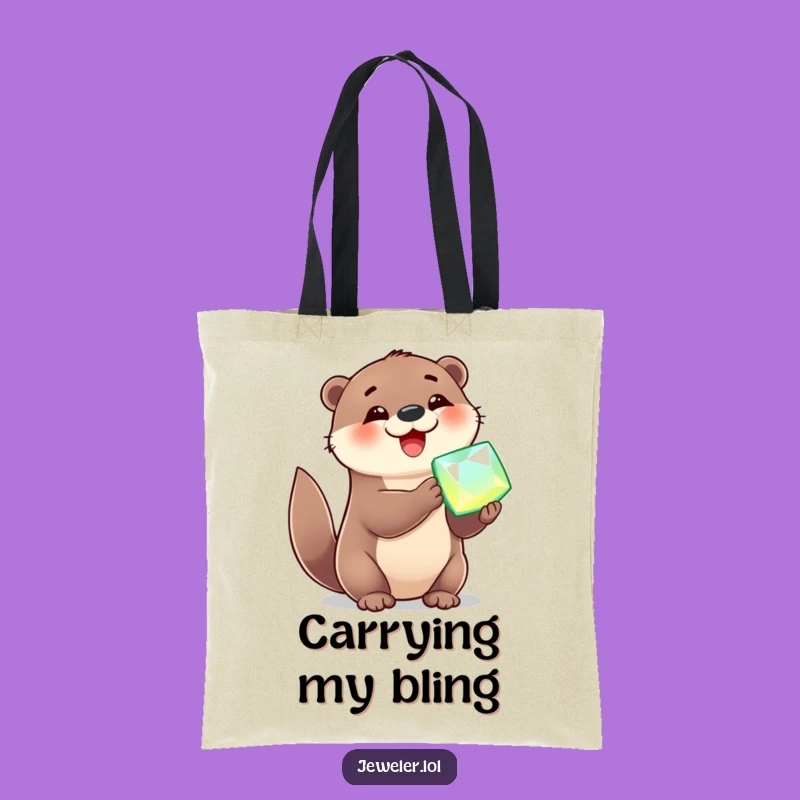 Funny Otter Gem Tote Bag - Chic & Hilarious Carry-All Gift