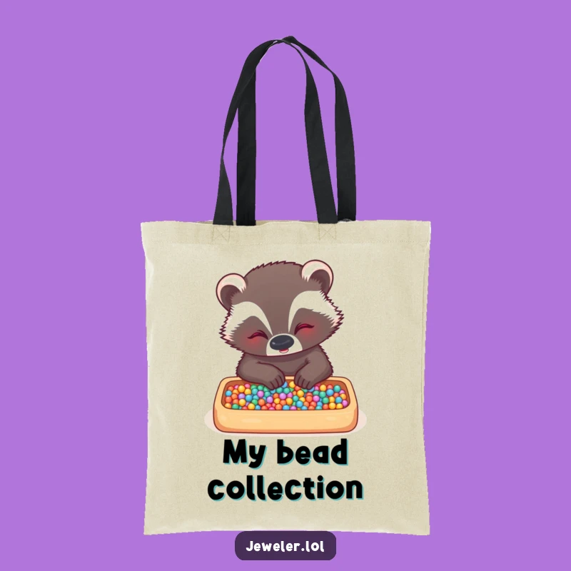 Funny Badger Bead Tray Tote Bag - Spacious & Humorous Bag for Crafters